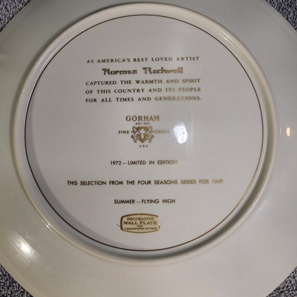 Norman Rockwell's Summer - Flying High plate - Picture 2 of 3